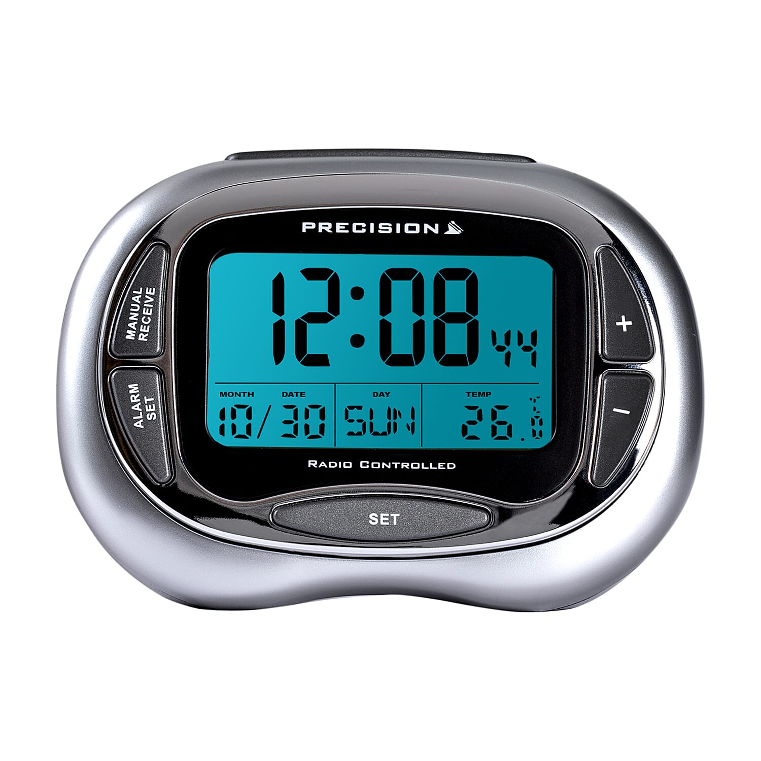 Digital Radio Controlled Alarm Clock (2xAA Battery not Incl.) - Silver 8097383 0