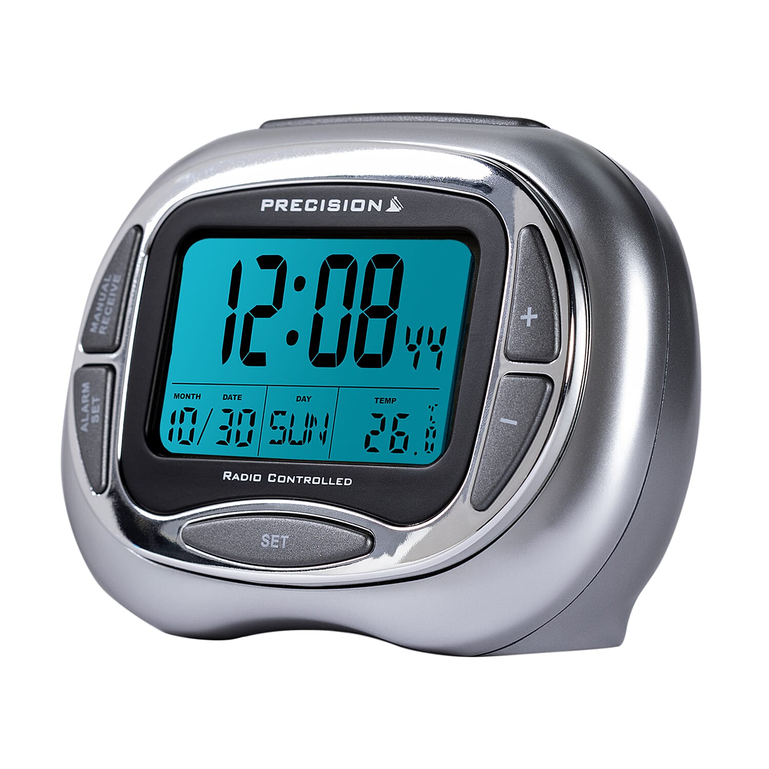 Digital Radio Controlled Alarm Clock (2xAA Battery not Incl.) - Silver 8097383 2