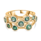 AAA Gemfields Emerald Bubble Ring in 18K Vermeil Yellow Gold Plated Sterling Silver 1.65 Ct.