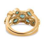 AAA Gemfields Emerald Bubble Ring in 18K Vermeil Yellow Gold Plated Sterling Silver 1.65 Ct.