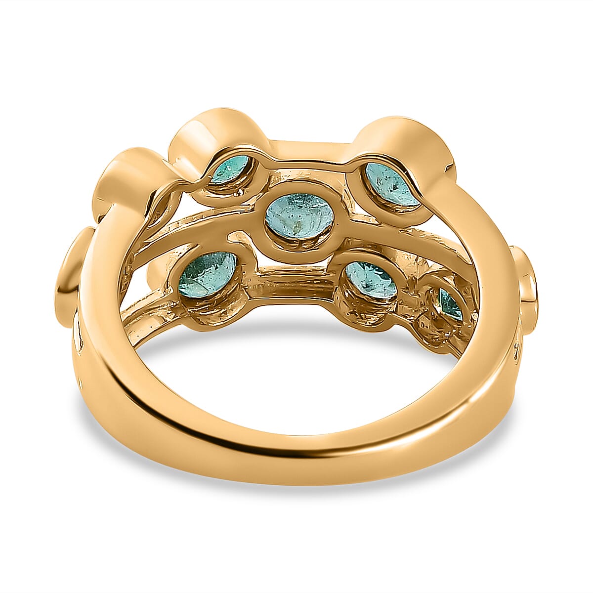 Diniz Collection - Premium Emerald Bubble Ring in 18K Gold Vermeil Plated Sterling Silver 1.65 Ct. V32665633 4