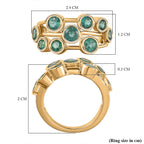 AAA Gemfields Emerald Bubble Ring in 18K Vermeil Yellow Gold Plated Sterling Silver 1.65 Ct.