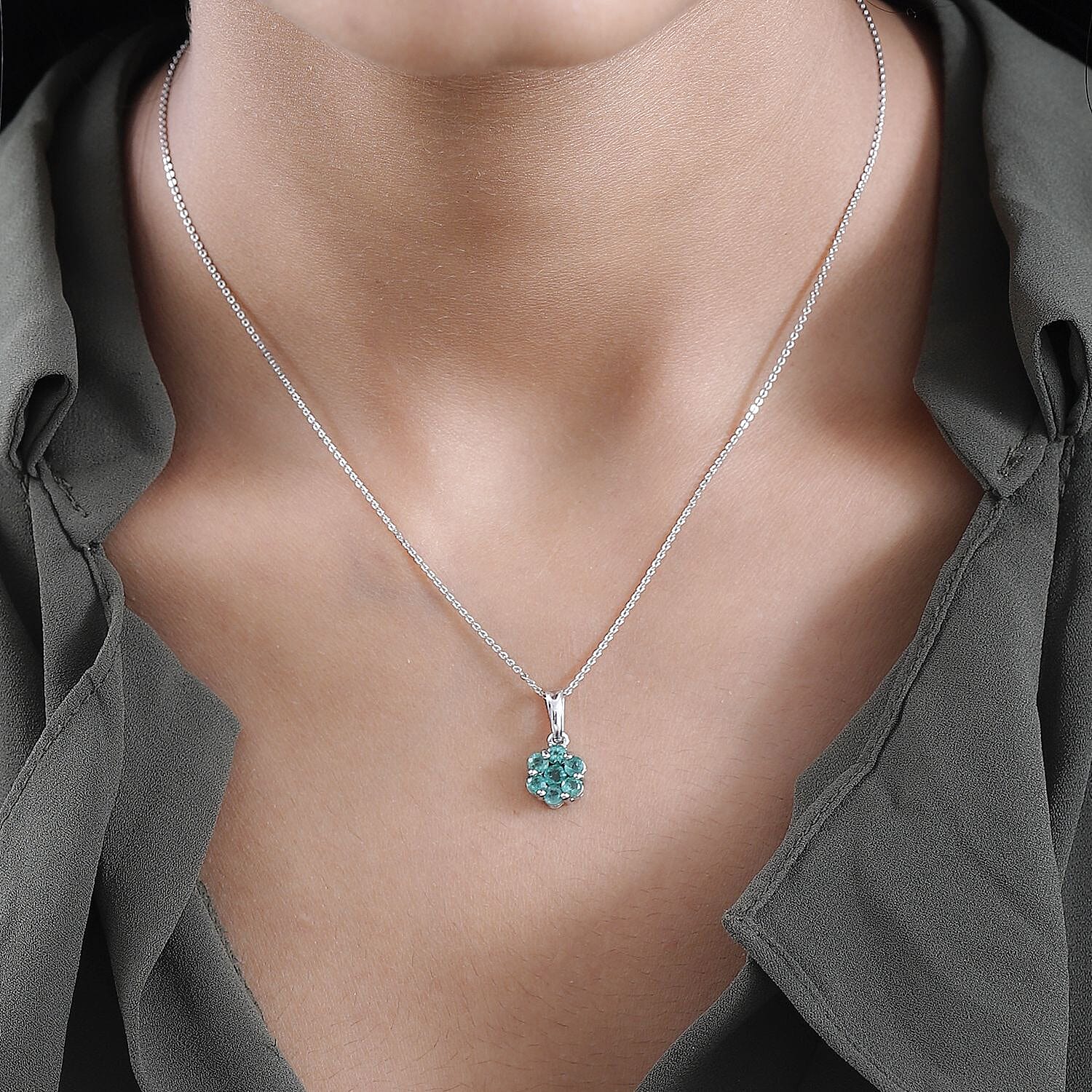 AAA Gemfields Premium Emerald Pendant with Chain (Size 20) in Platinum Overlay Sterling Silver 4182340 2