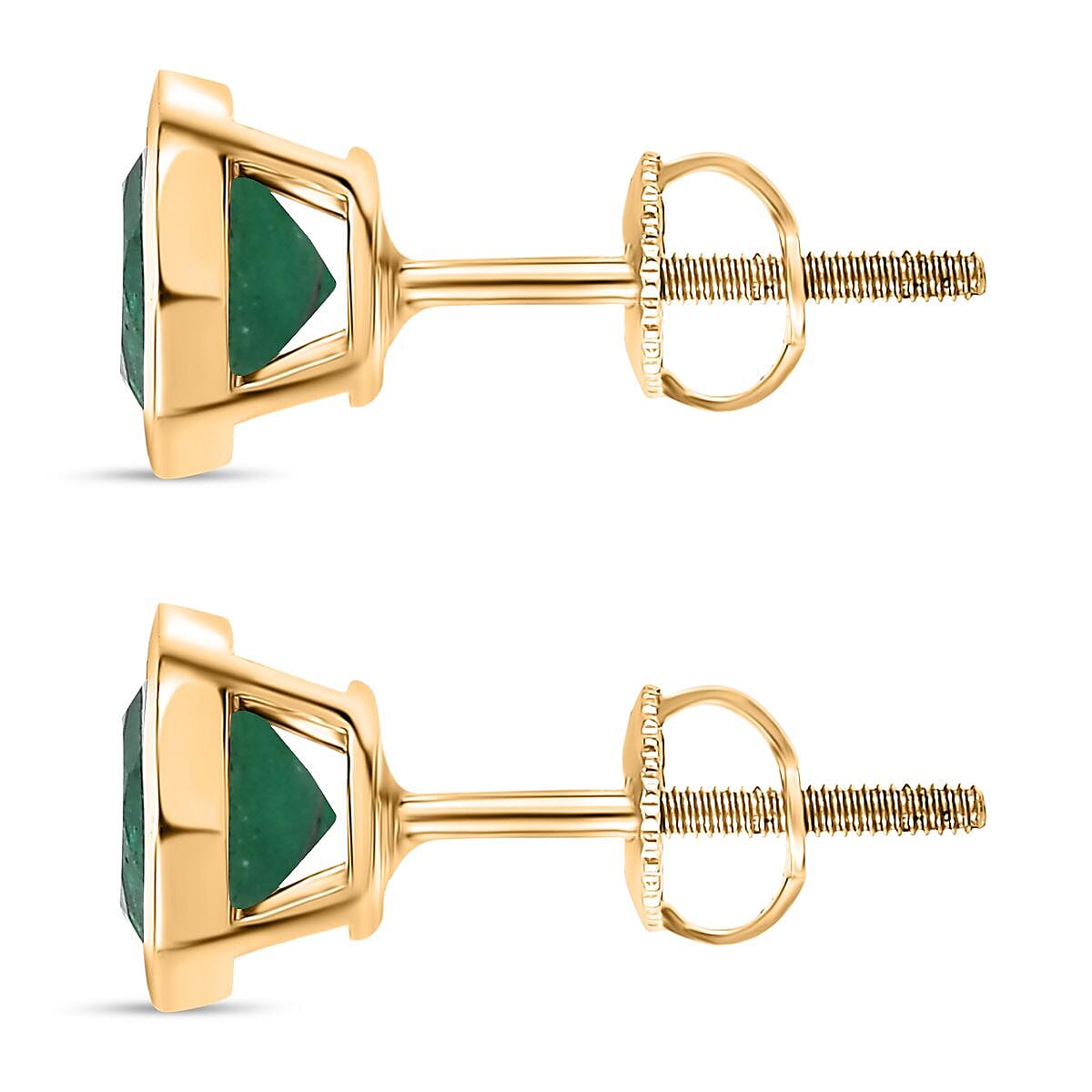 Premium Emerald  Solitaire Stud Push Post Earring in 18K YG Vermeil Sterling Silver 1.00 ct  1.010  Ct. 7843424 3