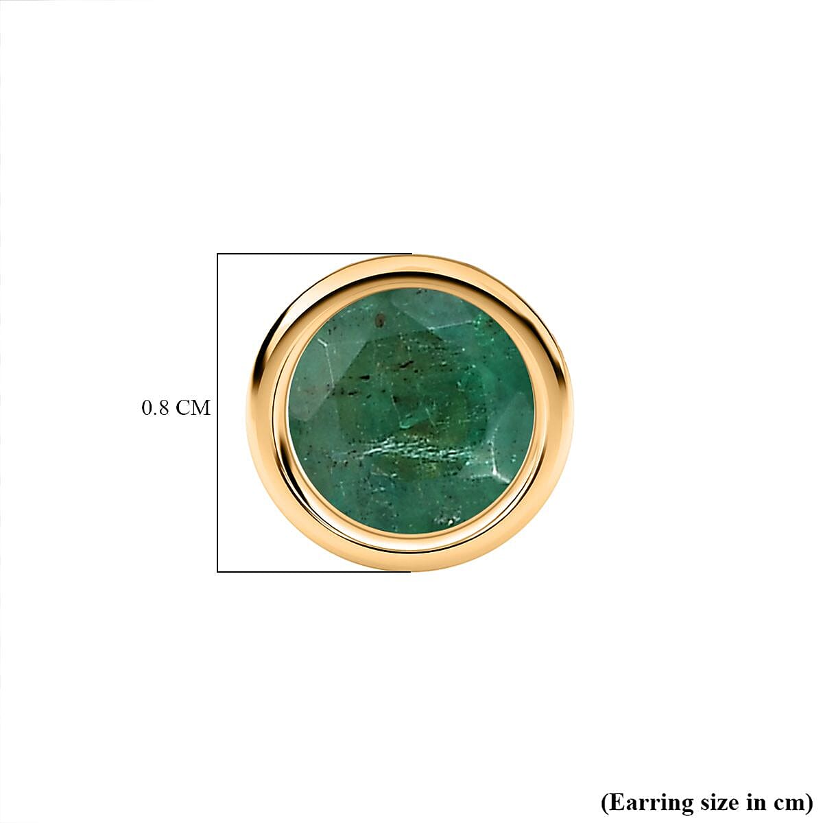 Premium Emerald  Solitaire Stud Push Post Earring in 18K YG Vermeil Sterling Silver 1.00 ct  1.010  Ct. 7843424 4