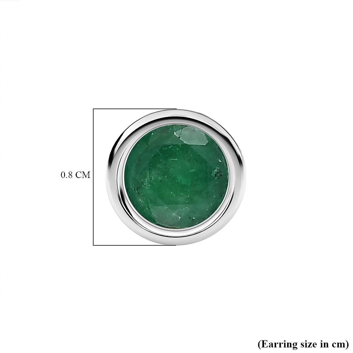 Premium Emerald  Solitaire Stud Push Post Earring in rhodium Sterling Silver 1.00 ct  1.010  Ct. 7843421 4
