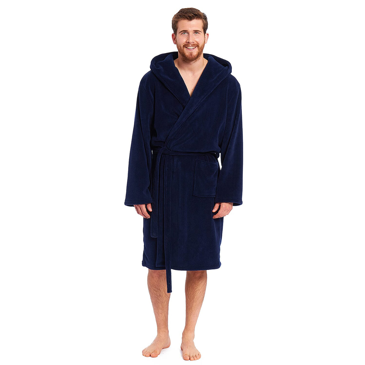 Premium Luxury Toweling Coral Fleece Robe (Size L) - Navy 7677003 0