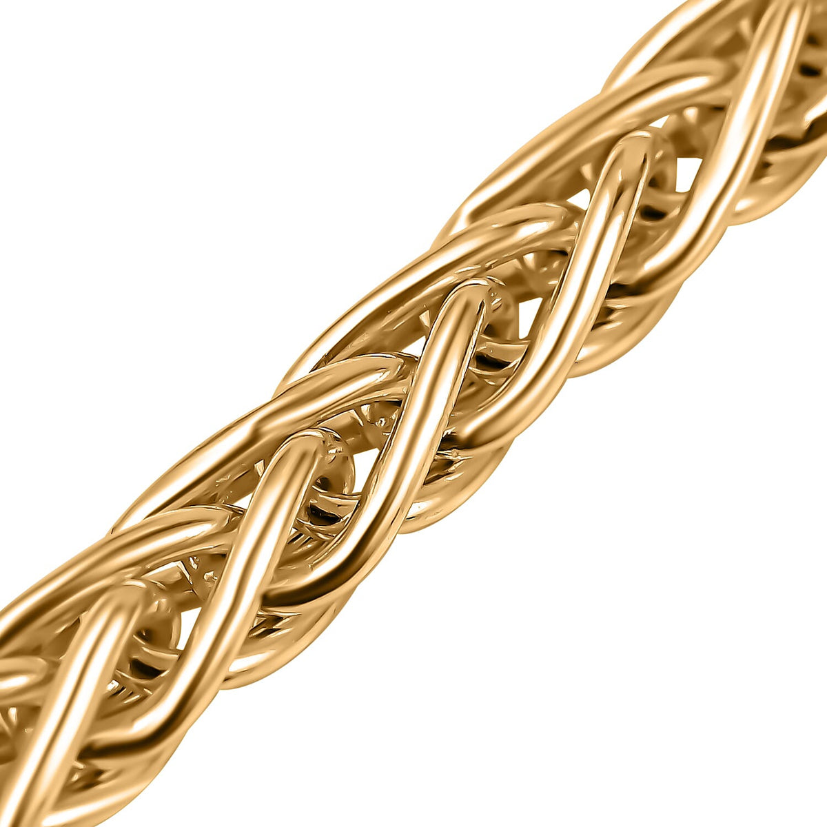 Italian Made- Gold Plated Sterling Silver 3.5MM Spiga Necklace with Lobster Clasp 30 Inches V32529682 2