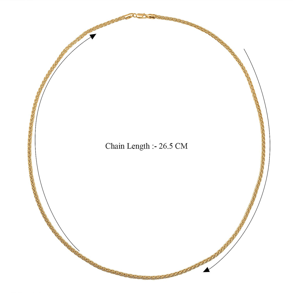 Italian Made- Gold Plated Sterling Silver 3.5MM Spiga Necklace with Lobster Clasp 30 Inches V32529682 4