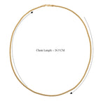Italian Made- 14K Gold Plated Sterling Silver Spiga Necklace (Size-30) with Lobster Clasp, Silver Wt. 32.27 Gms.