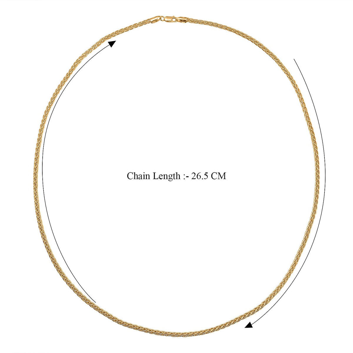 Italian Made- Gold Plated Sterling Silver 3.5MM Spiga Necklace with Lobster Clasp 30 Inches V32529682 4