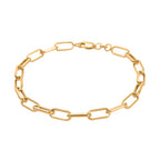 JCK Vegas Preview Deal - Designer Inspired 9K Yellow Gold Paperclip Bracelet (Size - 7.5)