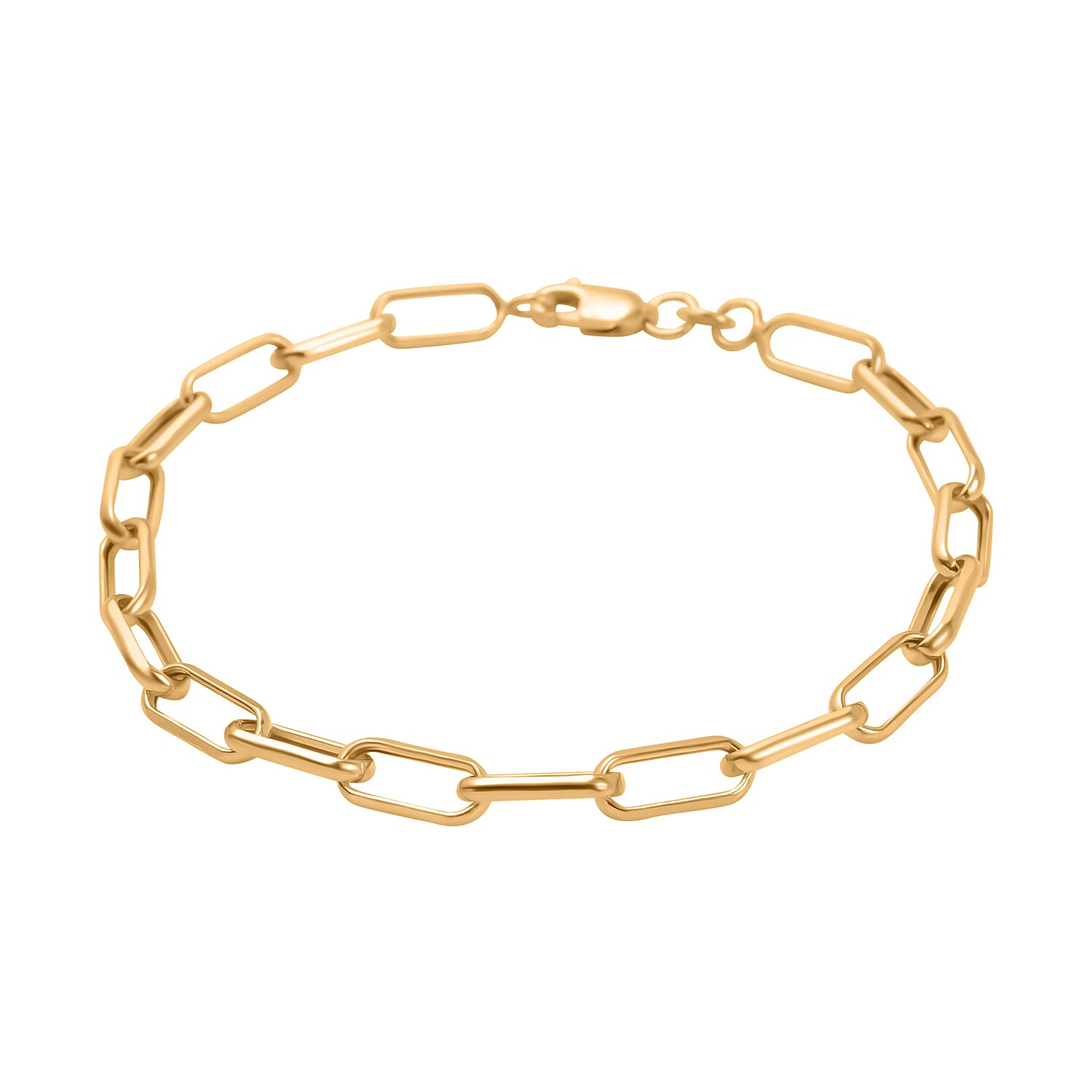 JCK Vegas Preview Deal - Designer Inspired 9K Yellow Gold Paperclip Bracelet (Size - 7.5) 7711114 0
