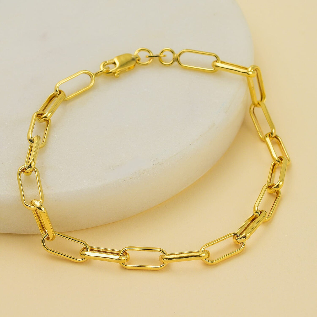 JCK Vegas Preview Deal - Designer Inspired 9K Yellow Gold Paperclip Bracelet (Size - 7.5) 7711114 1