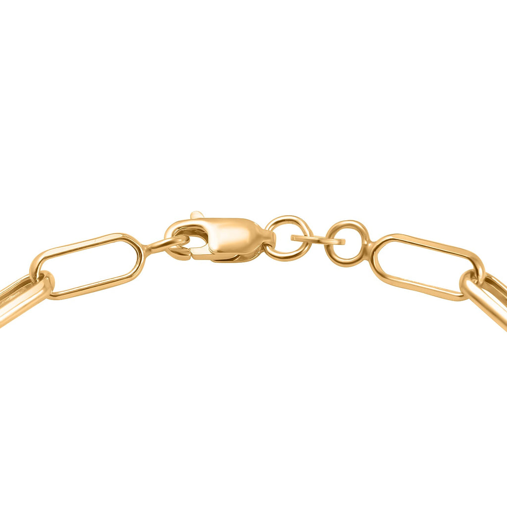 JCK Vegas Preview Deal - Designer Inspired 9K Yellow Gold Paperclip Bracelet (Size - 7.5)
