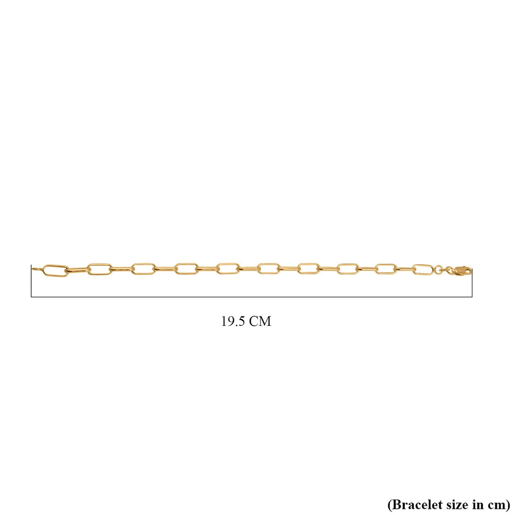 JCK Vegas Preview Deal - Designer Inspired 9K Yellow Gold Paperclip Bracelet (Size - 7.5)