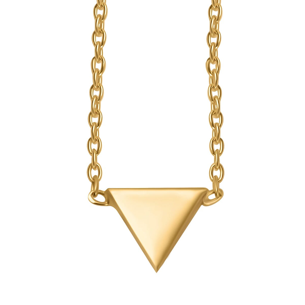 Preview Vicenza Showcase - Gold Overlay Sterling Silver Triangle Necklace (Size - 18)