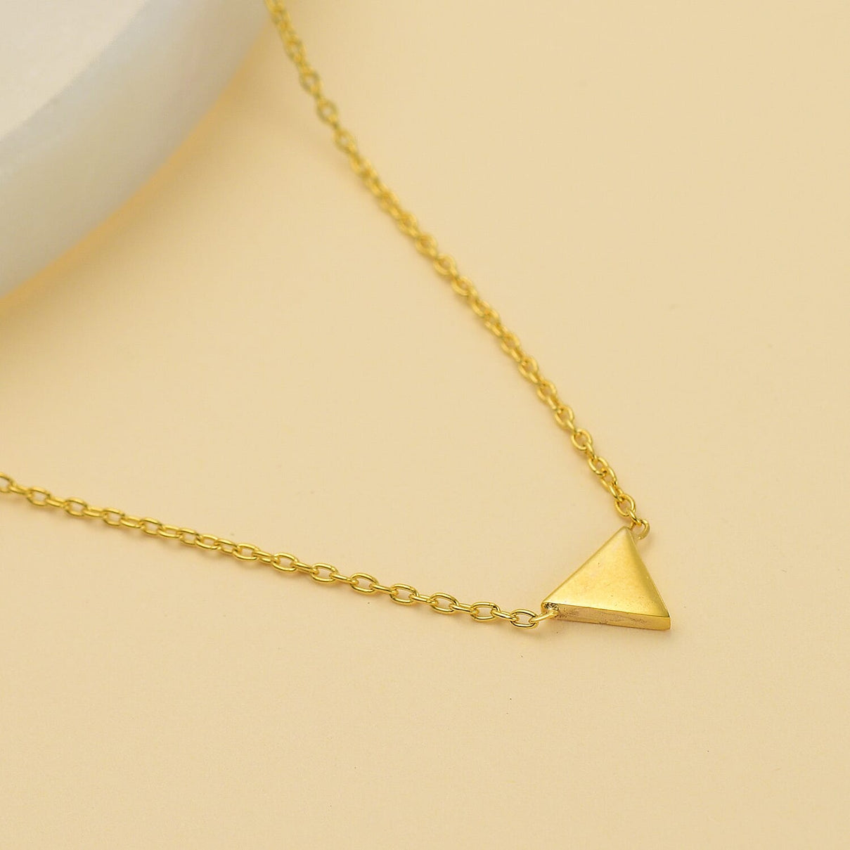 Preview Vicenza Showcase - Gold Overlay Sterling Silver Triangle Necklace (Size - 18) 7712301 1