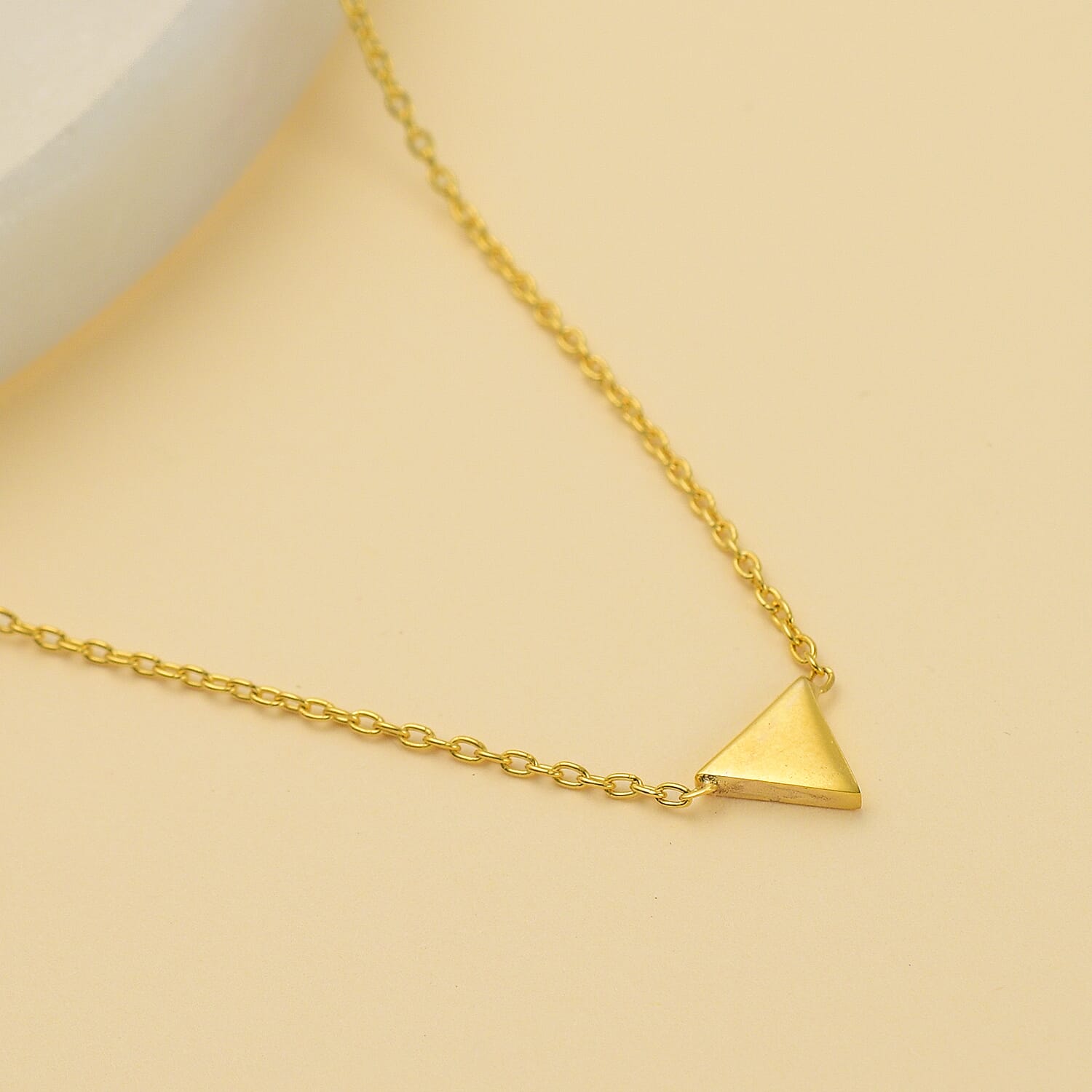 Preview Vicenza Showcase - Gold Overlay Sterling Silver Triangle Necklace (Size - 18) 7712301 1