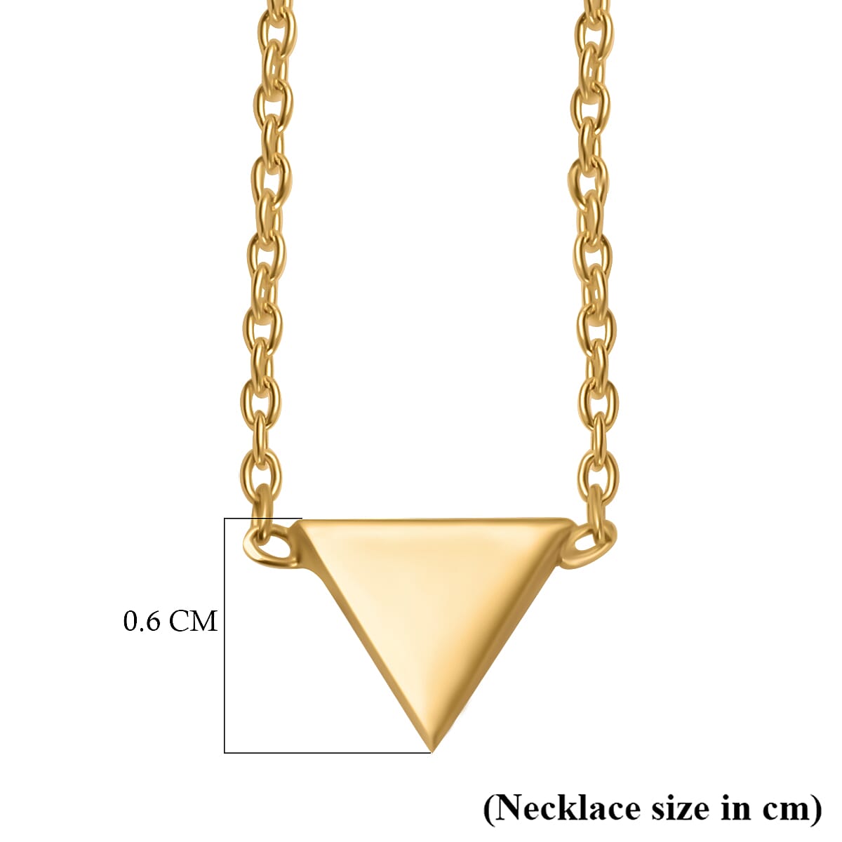 Preview Vicenza Showcase - Gold Overlay Sterling Silver Triangle Necklace (Size - 18) 7712301 5