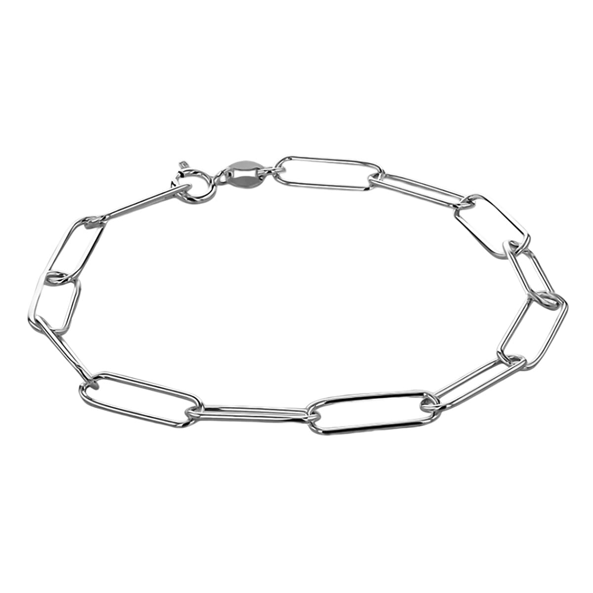 Preview Vicenza Showcase - Rhodium Overlay Sterling Silver Paper Clip Bracelet (Size - 7.5) 7712305 0