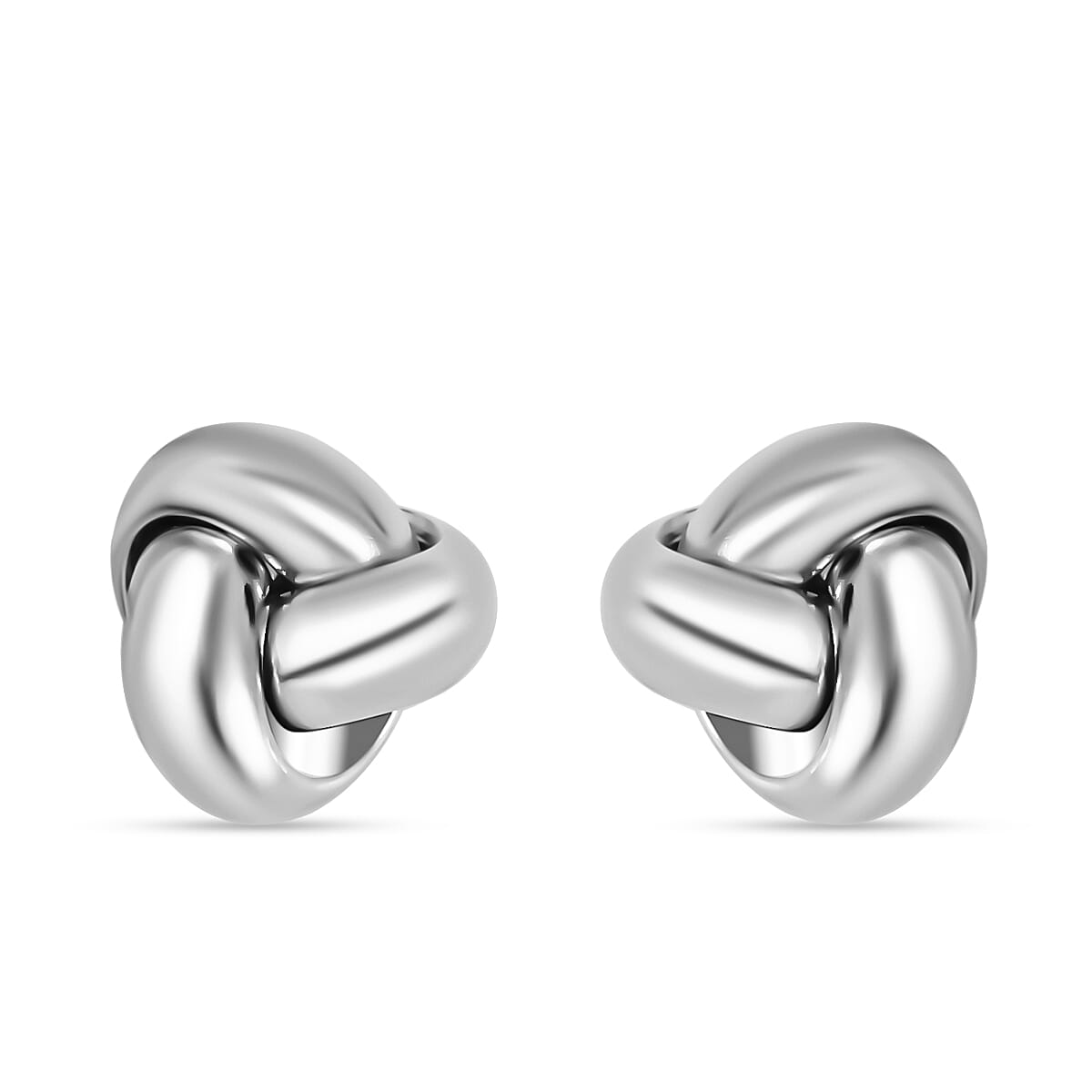 Vicenza Showcase - Rhodium Overlay Sterling Silver Triple Knot Earrings 7712337 0