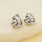 Vicenza Showcase - Rhodium Overlay Sterling Silver Triple Knot Earrings