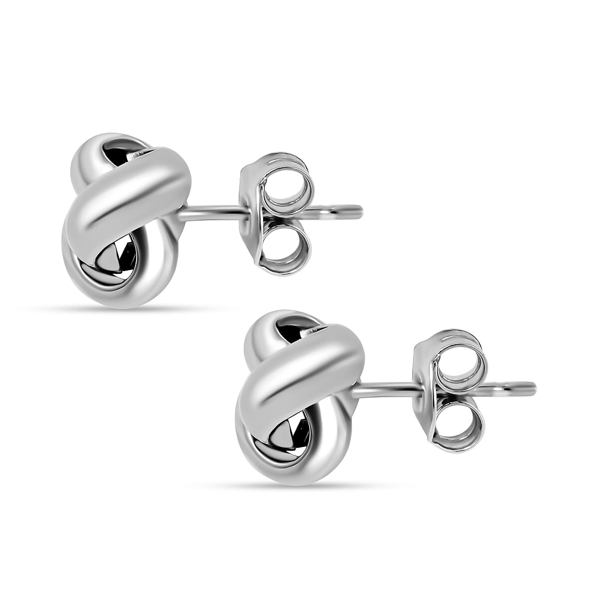 Vicenza Showcase - Rhodium Overlay Sterling Silver Triple Knot Earrings 7712337 3