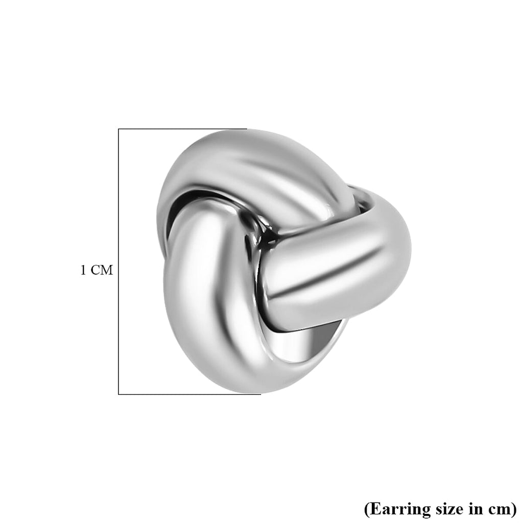Vicenza Showcase - Rhodium Overlay Sterling Silver Triple Knot Earrings
