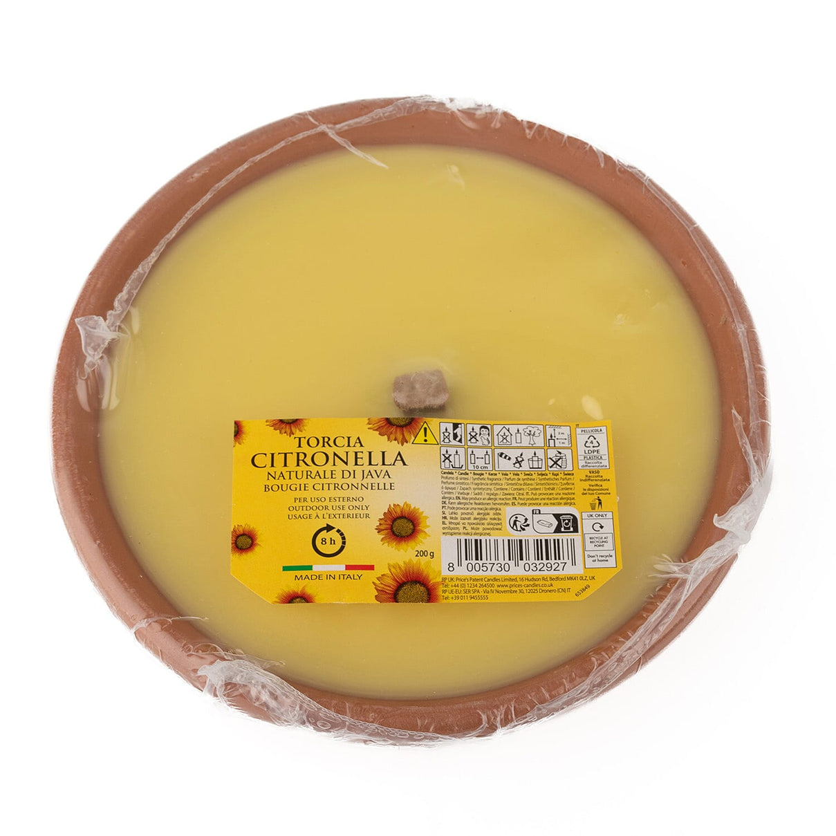 Prices Terracota Citronella Candle 10 Hour Burn Time - Yellow 8074719 0