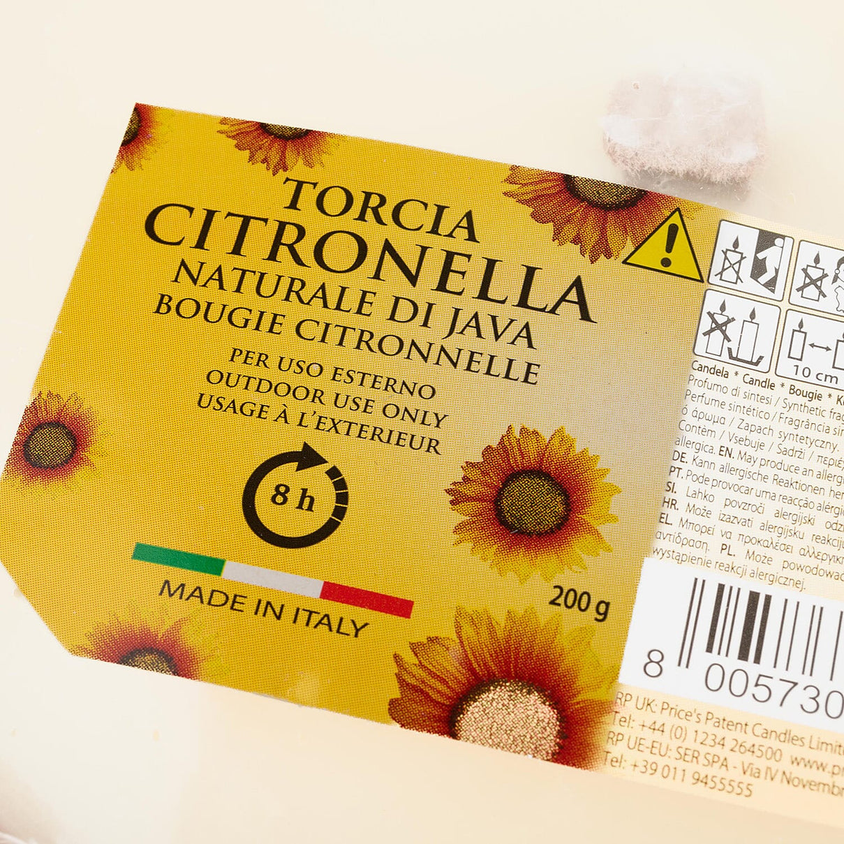 Prices Terracota Citronella Candle 10 Hour Burn Time - Yellow 8074719 1