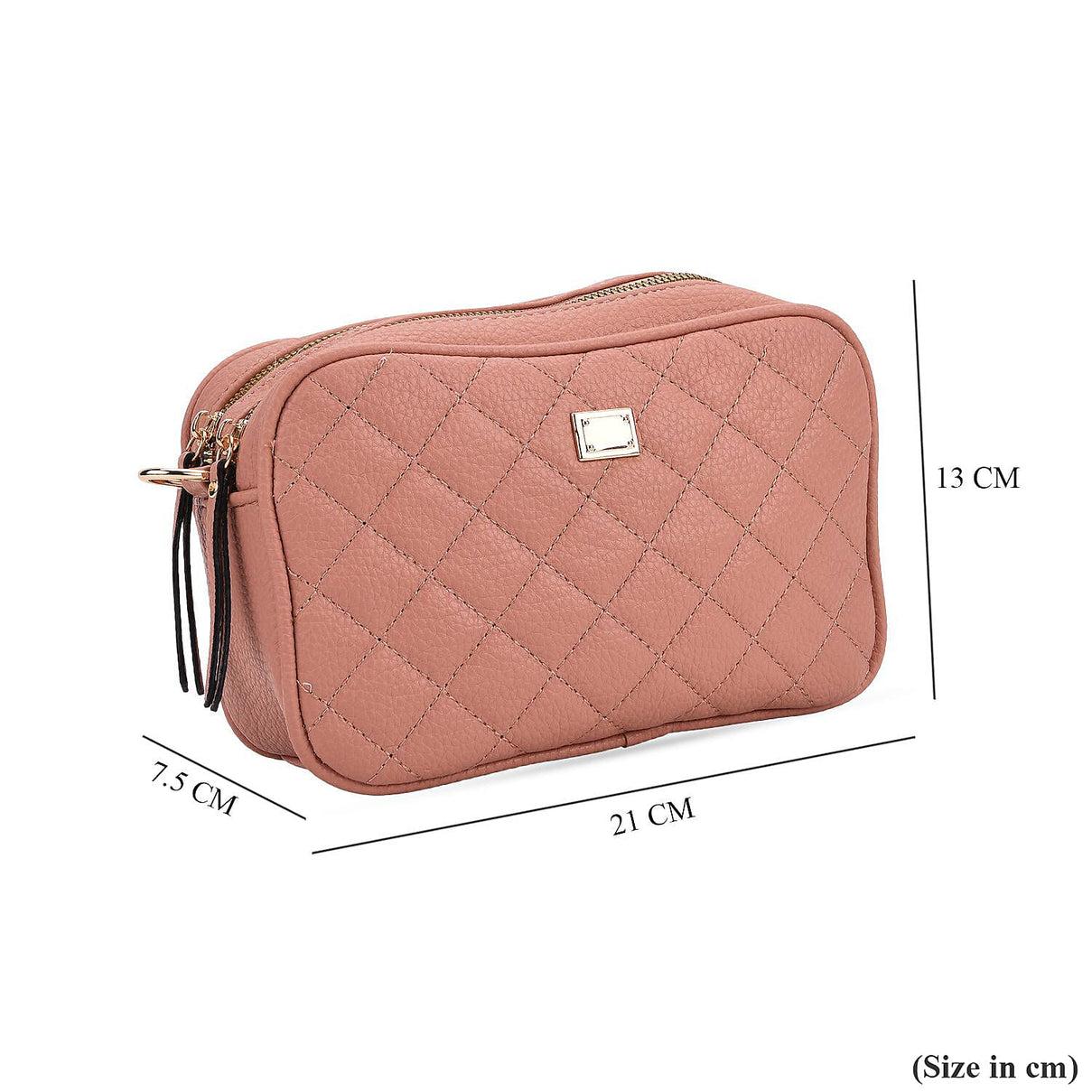 Prime Time Deal - Quilted Fully Lined Crossbody Bag With Adjustable Length Strap - Pink 8045329 7