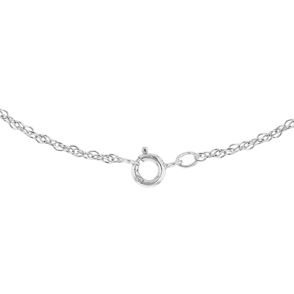 9K White Gold  Chain (Size - 18),  Gold Wt. 0.87 Gms