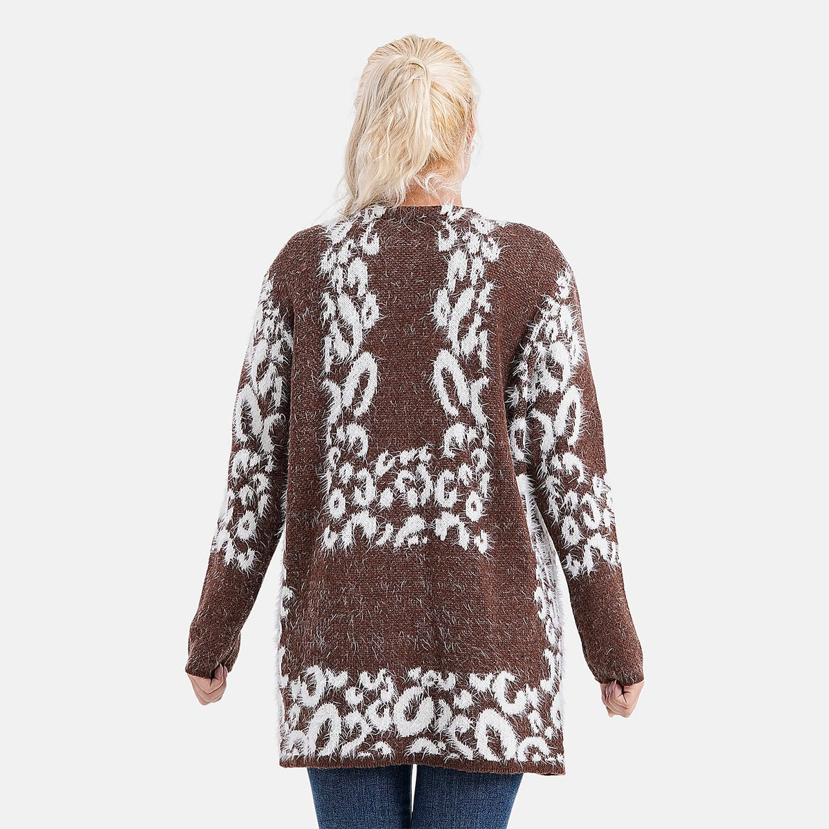 Tamsy Eyelash Coatigan with Pockets (Fit 8 to 20) - Brown V32603090 2