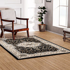 Pile Woven 950 GSM Traditional Carpet (Size 180x120cm) - Yellow