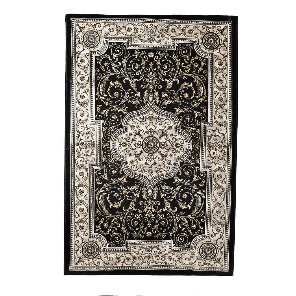 Pile Woven 950 GSM Traditional Carpet (Size 180x120cm) - Yellow