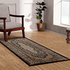 Pile Woven 950 GSM Traditional Carpet (Size 180x66 cm) - Yellow