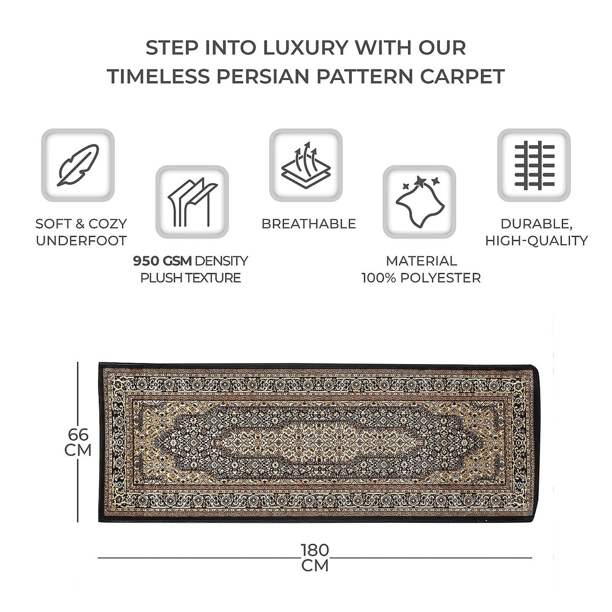 Traditional Rug and Door Mat - Black 7698576 4