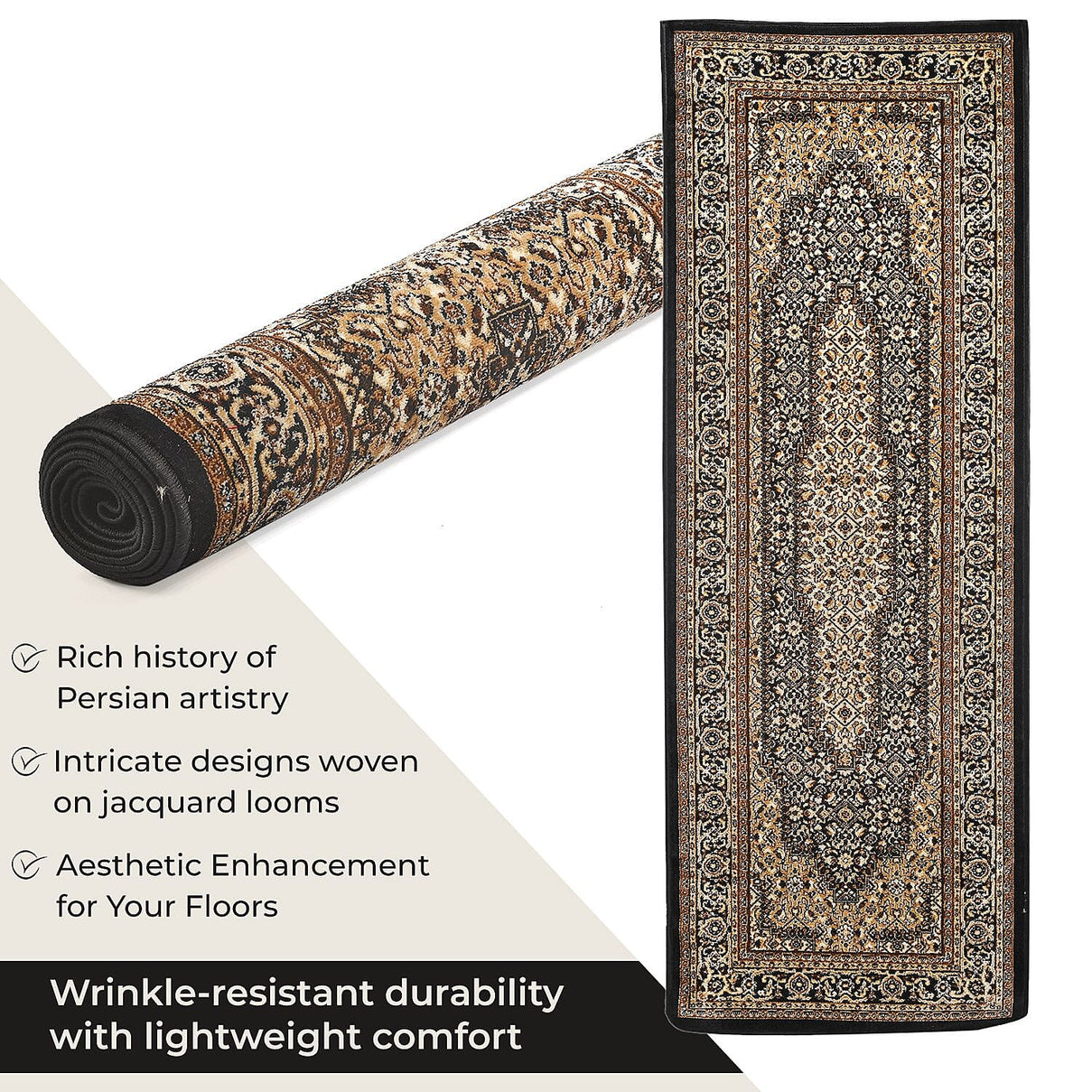 Traditional Rug and Door Mat - Black 7698576 5