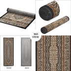Pile Woven 950 GSM Traditional Carpet (Size 180x66 cm) - Yellow
