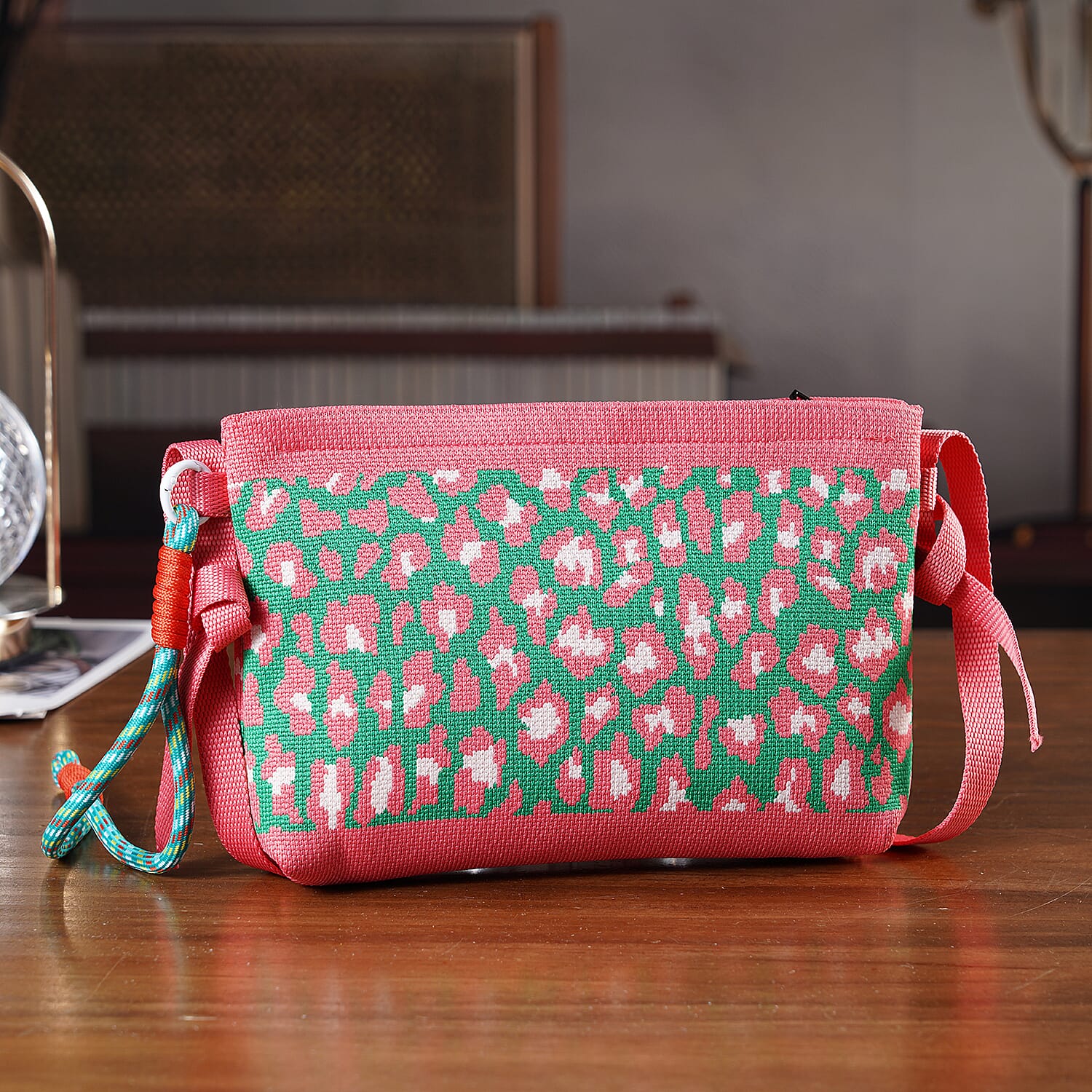 Designer-Inspired Printed Crossbody Bag - Coral V32517482 2