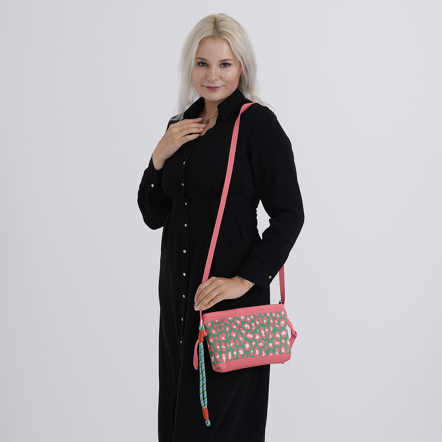 Designer-Inspired Printed Crossbody Bag - Coral V32361475 3