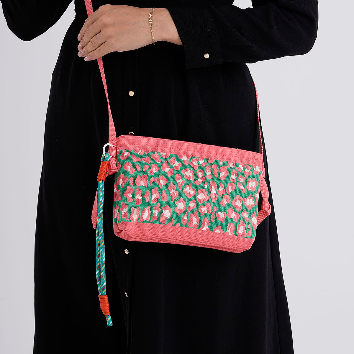 Designer-Inspired Printed Crossbody Bag - Coral V32517482 4