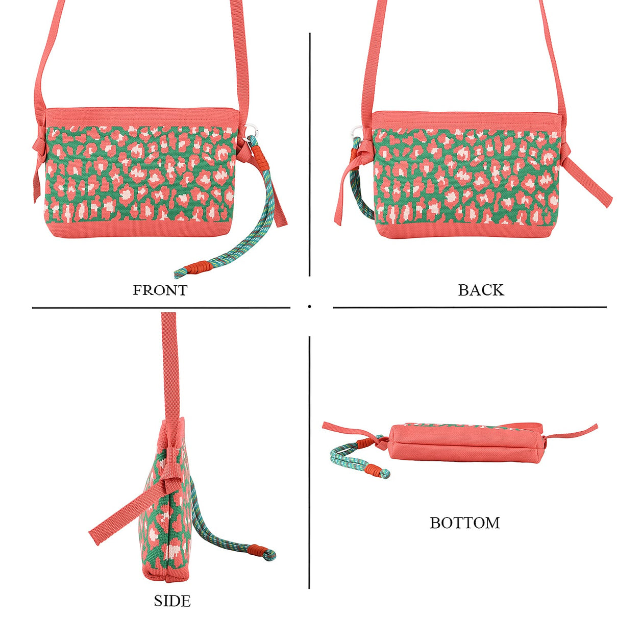 Designer-Inspired Printed Crossbody Bag - Coral V32517482 5