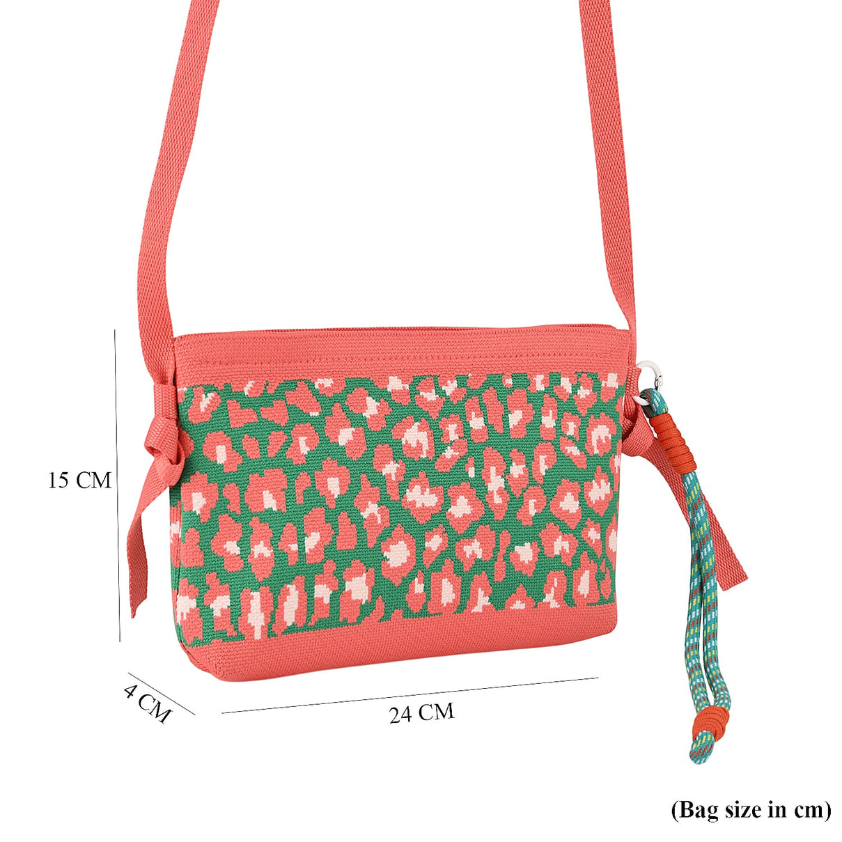 Designer-Inspired Printed Crossbody Bag - Coral V32517482 8
