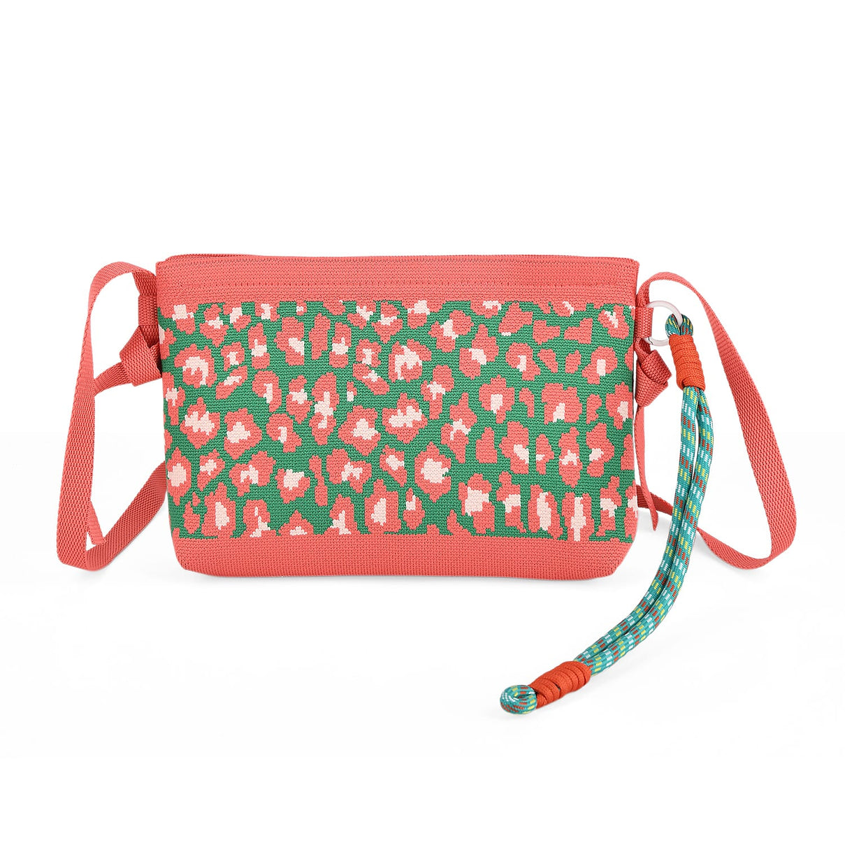 Designer-Inspired Printed Crossbody Bag - Coral V32361323 0