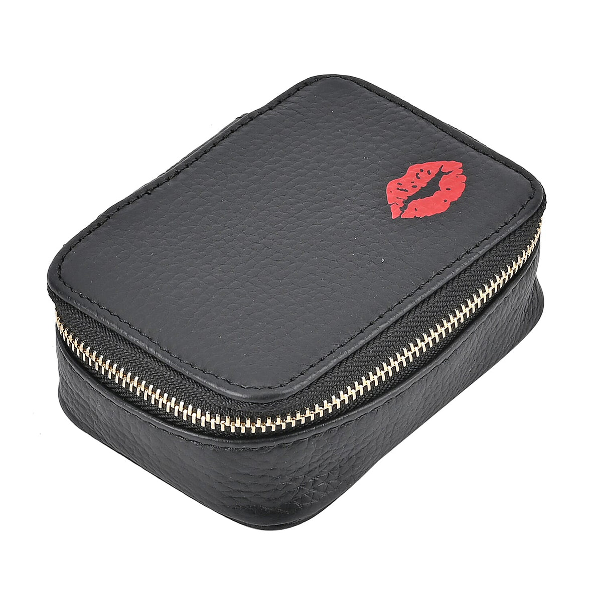 100% Genuine Leather Small Case with Mirror - Black 7629620 4