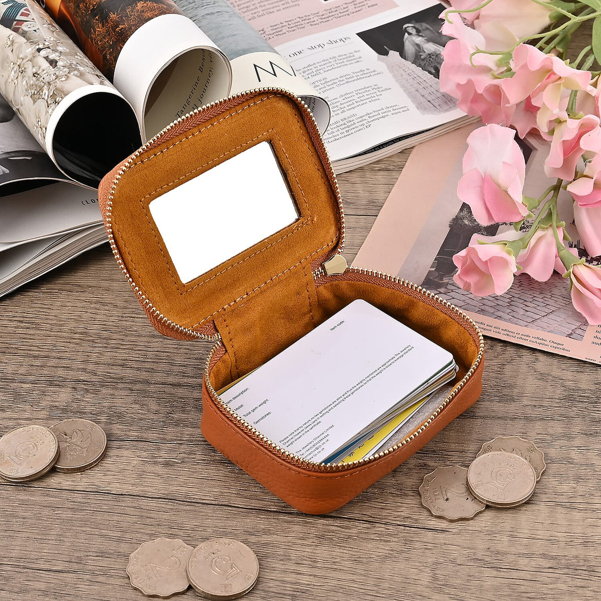 Genuine Leather Lipstick Storage Box with Lip Print 7629618 1