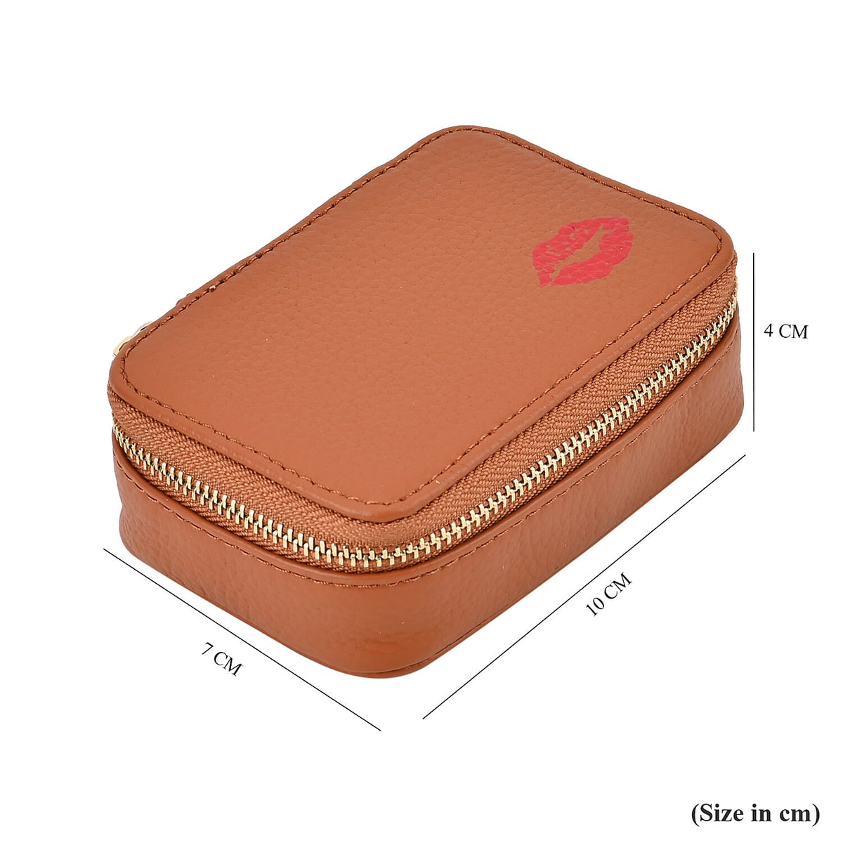 Genuine Leather Lipstick Storage Box with Lip Print 7629618 7