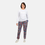Printed Tapered Leg Trouser with Pockets (Size L,16 to 18) - Navy
